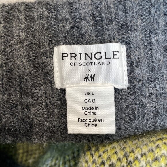 PRINGLE of Scotland x H&M Women's Argyle Midi Skirt Size L Gray Knit Preppy - Picture 8 of 10